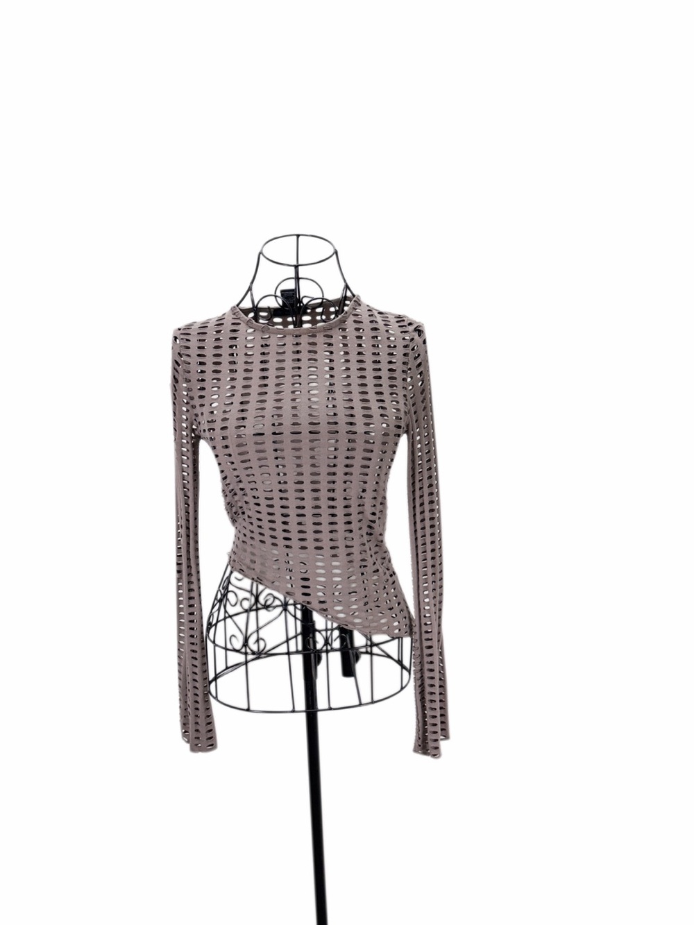 Just Polly New York S Cutout Asymmetrical Long Sleeve Top Y2K